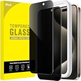 JETech Sichtschutz für iPhone 15 Pro Max 6,7 Zoll, Anti-Spähen Gehärtetes Glas Schutzfolie mit Einfaches Installationswerkzeug, 2 Stück